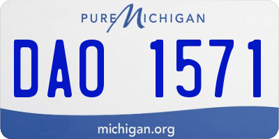 MI license plate DAO1571