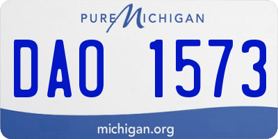 MI license plate DAO1573