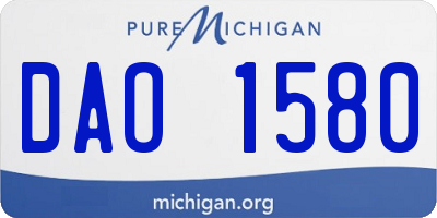 MI license plate DAO1580