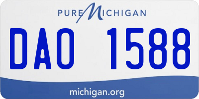 MI license plate DAO1588