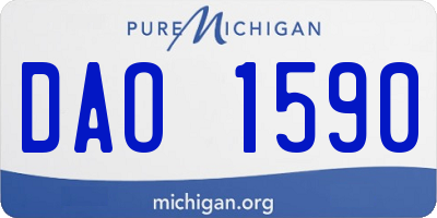MI license plate DAO1590