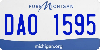 MI license plate DAO1595