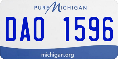 MI license plate DAO1596