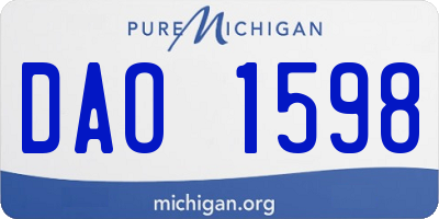 MI license plate DAO1598