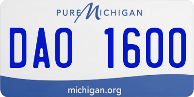 MI license plate DAO1600
