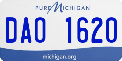 MI license plate DAO1620