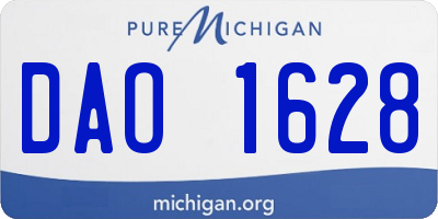 MI license plate DAO1628