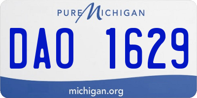 MI license plate DAO1629