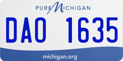 MI license plate DAO1635