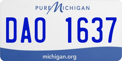 MI license plate DAO1637