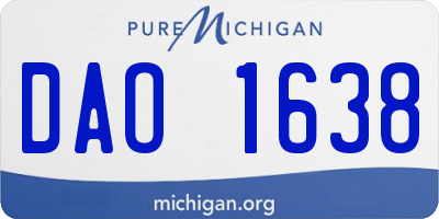 MI license plate DAO1638