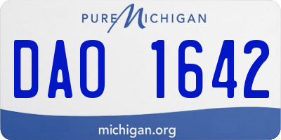 MI license plate DAO1642