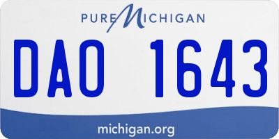 MI license plate DAO1643