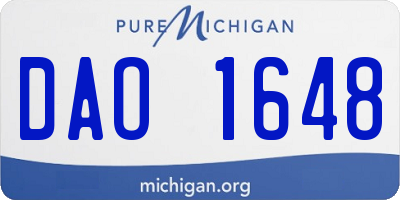 MI license plate DAO1648