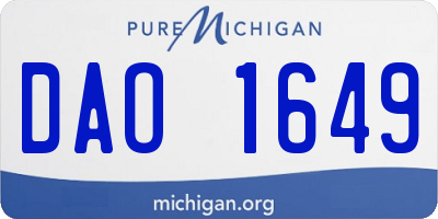 MI license plate DAO1649