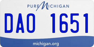MI license plate DAO1651