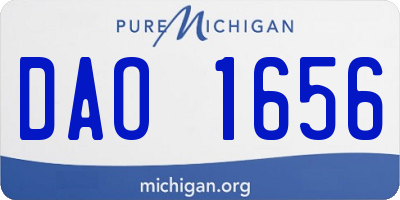 MI license plate DAO1656