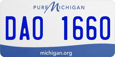 MI license plate DAO1660