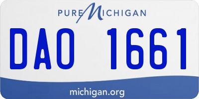 MI license plate DAO1661