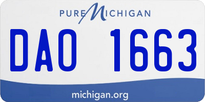 MI license plate DAO1663