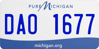 MI license plate DAO1677