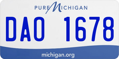 MI license plate DAO1678