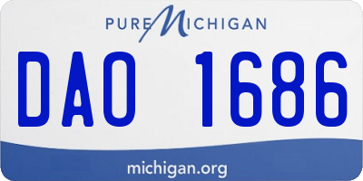 MI license plate DAO1686