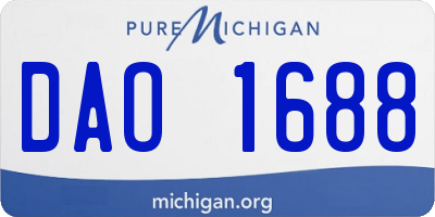 MI license plate DAO1688