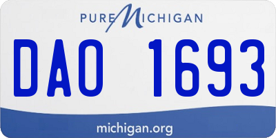 MI license plate DAO1693