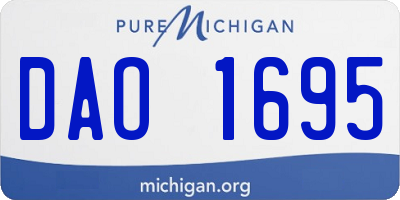 MI license plate DAO1695