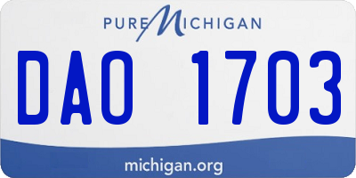 MI license plate DAO1703