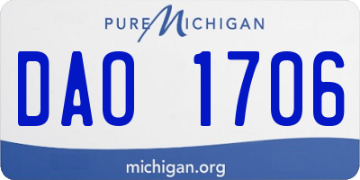 MI license plate DAO1706