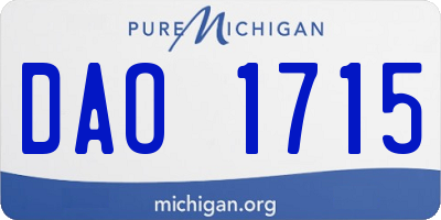 MI license plate DAO1715