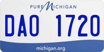 MI license plate DAO1720