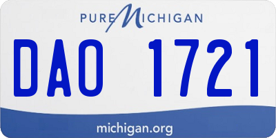 MI license plate DAO1721