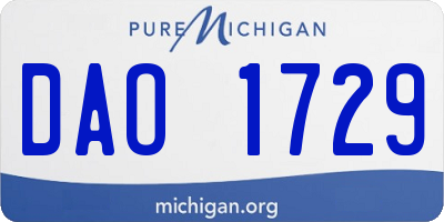 MI license plate DAO1729