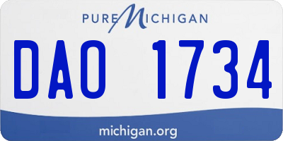 MI license plate DAO1734