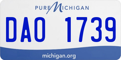 MI license plate DAO1739