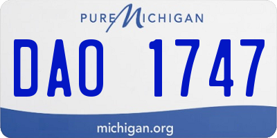 MI license plate DAO1747