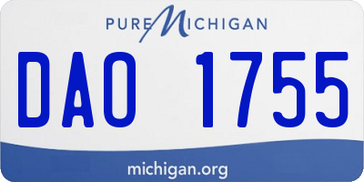 MI license plate DAO1755