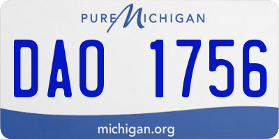 MI license plate DAO1756