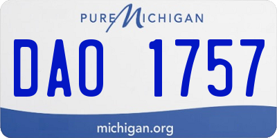MI license plate DAO1757