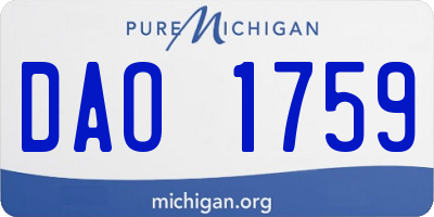 MI license plate DAO1759