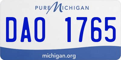 MI license plate DAO1765