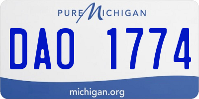 MI license plate DAO1774