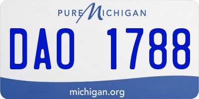 MI license plate DAO1788