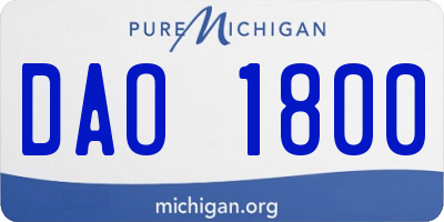 MI license plate DAO1800