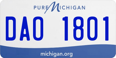 MI license plate DAO1801