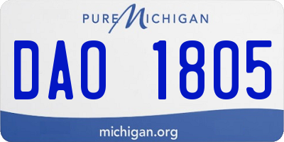 MI license plate DAO1805