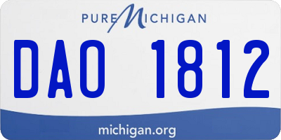 MI license plate DAO1812